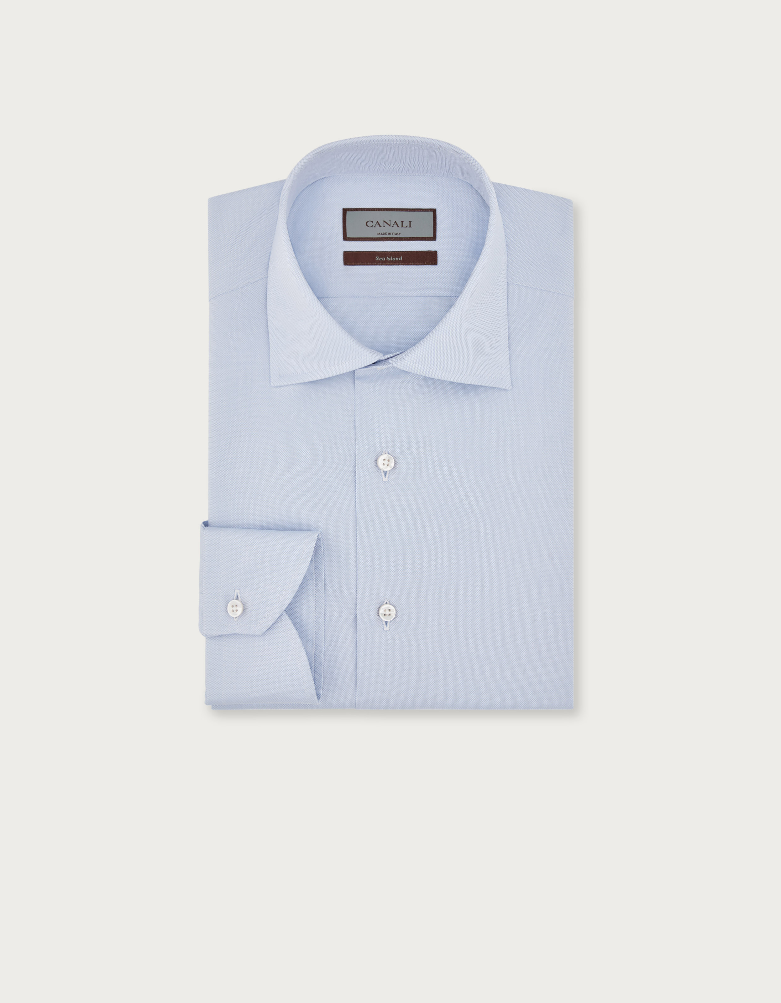 Men's cotton Oxford shirt light blue regular fit - Canali INTL
