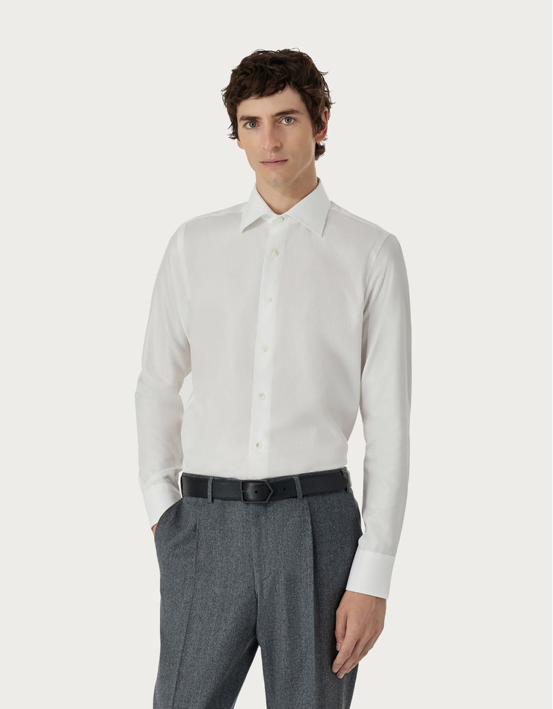 Regular-fit Impeccabile shirt in white cotton