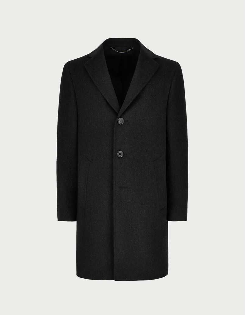 Anthracite coat in wool and cashmere