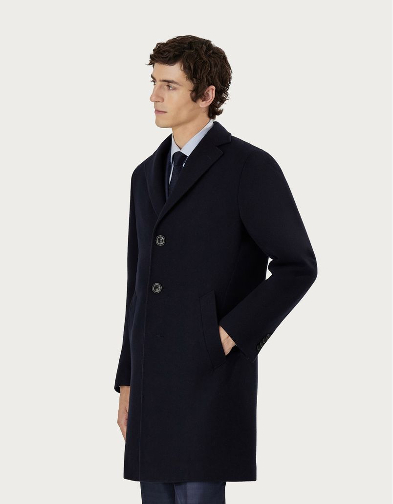 Coat in navy blue 180's wool