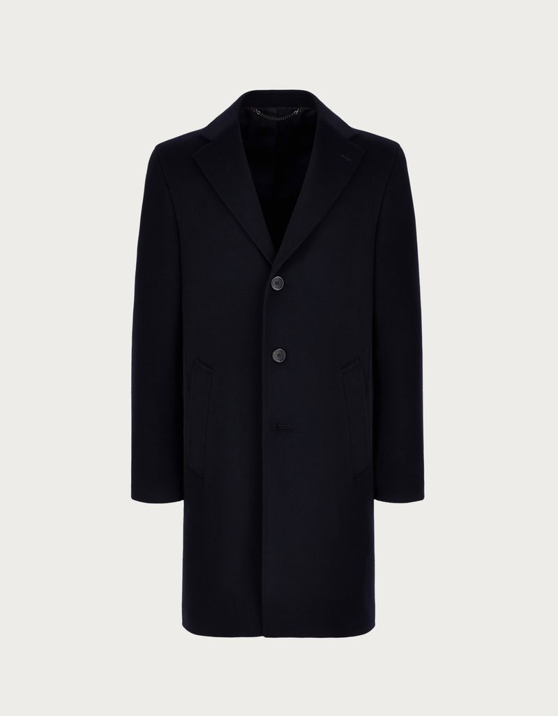 Men s Navy Blue Wool and Cashmere Coat Canali INTL