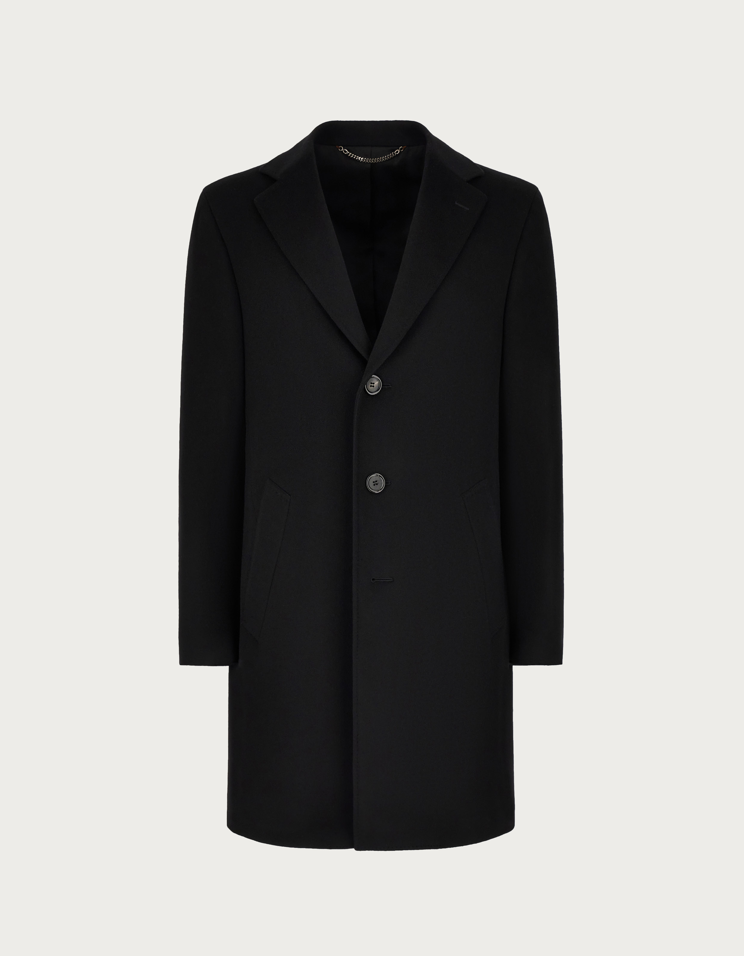 Black coat in wool and cashmere