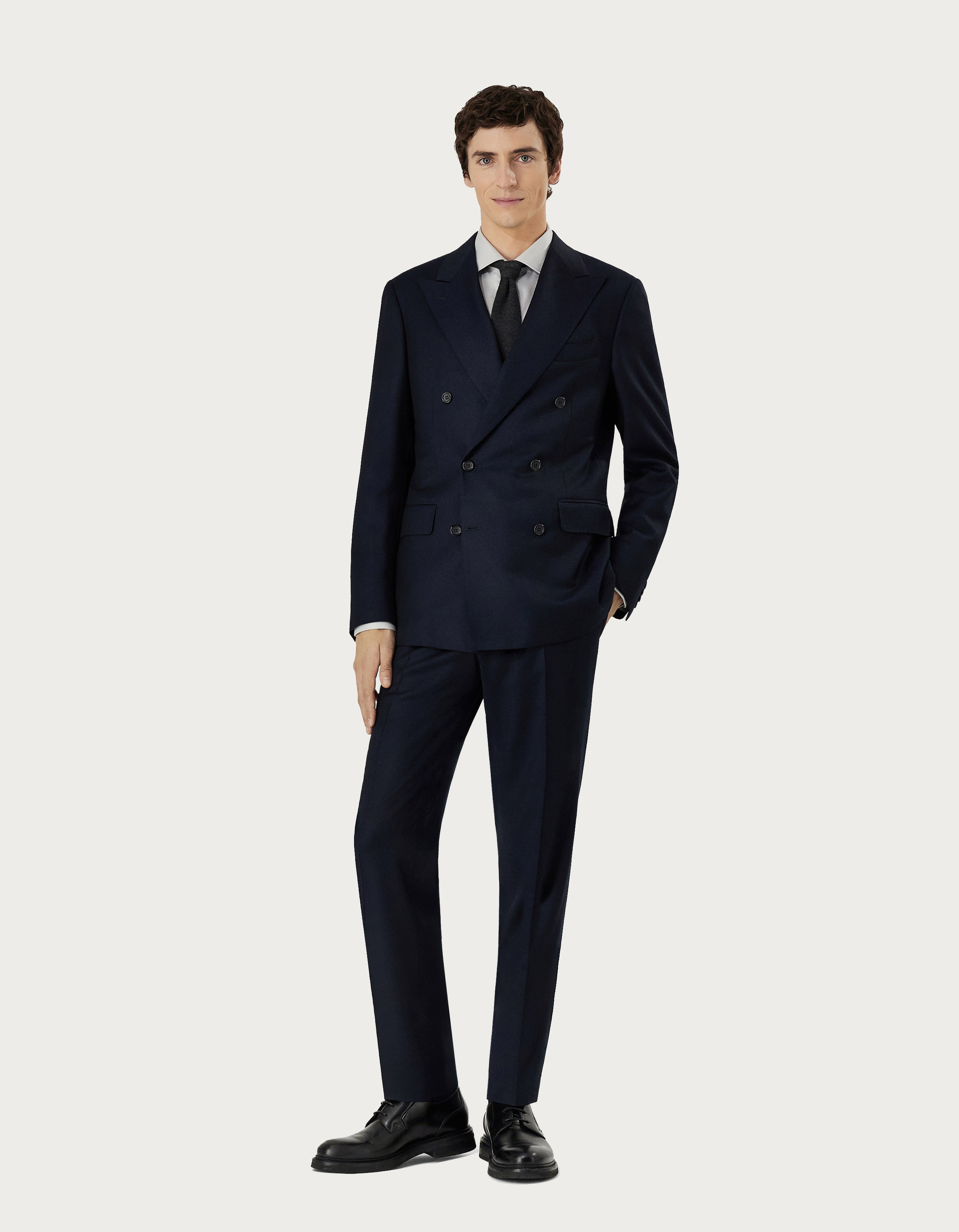 Men's Navy Blue Double-Breasted Suit - Canali CH