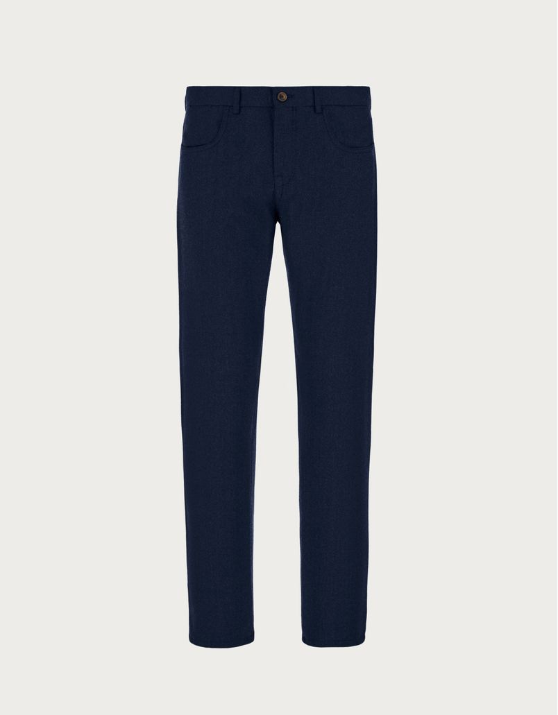 Five-Pocket-Hose aus Impeccabile-Wolle Marineblau