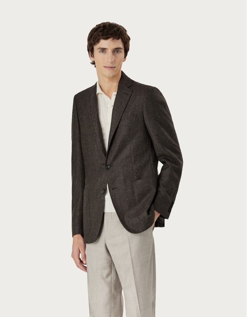 Brown wool blend Kei blazer