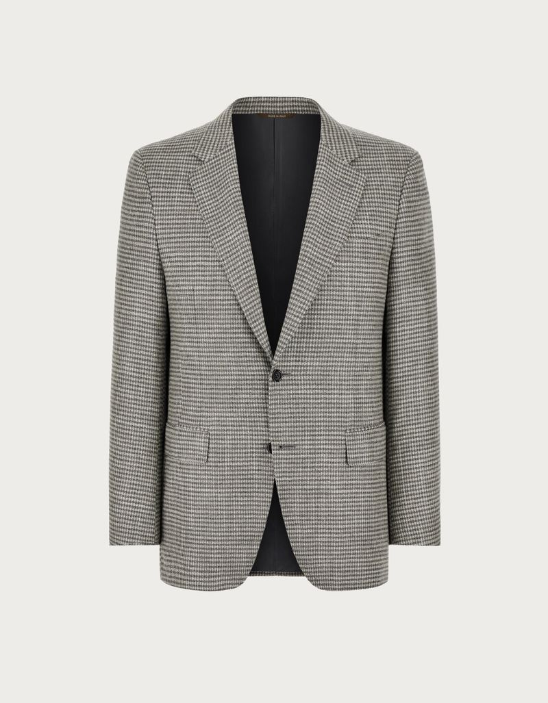 Men's Grey and Beige Cashmere, Wool and Silk Jacket - Canali EU