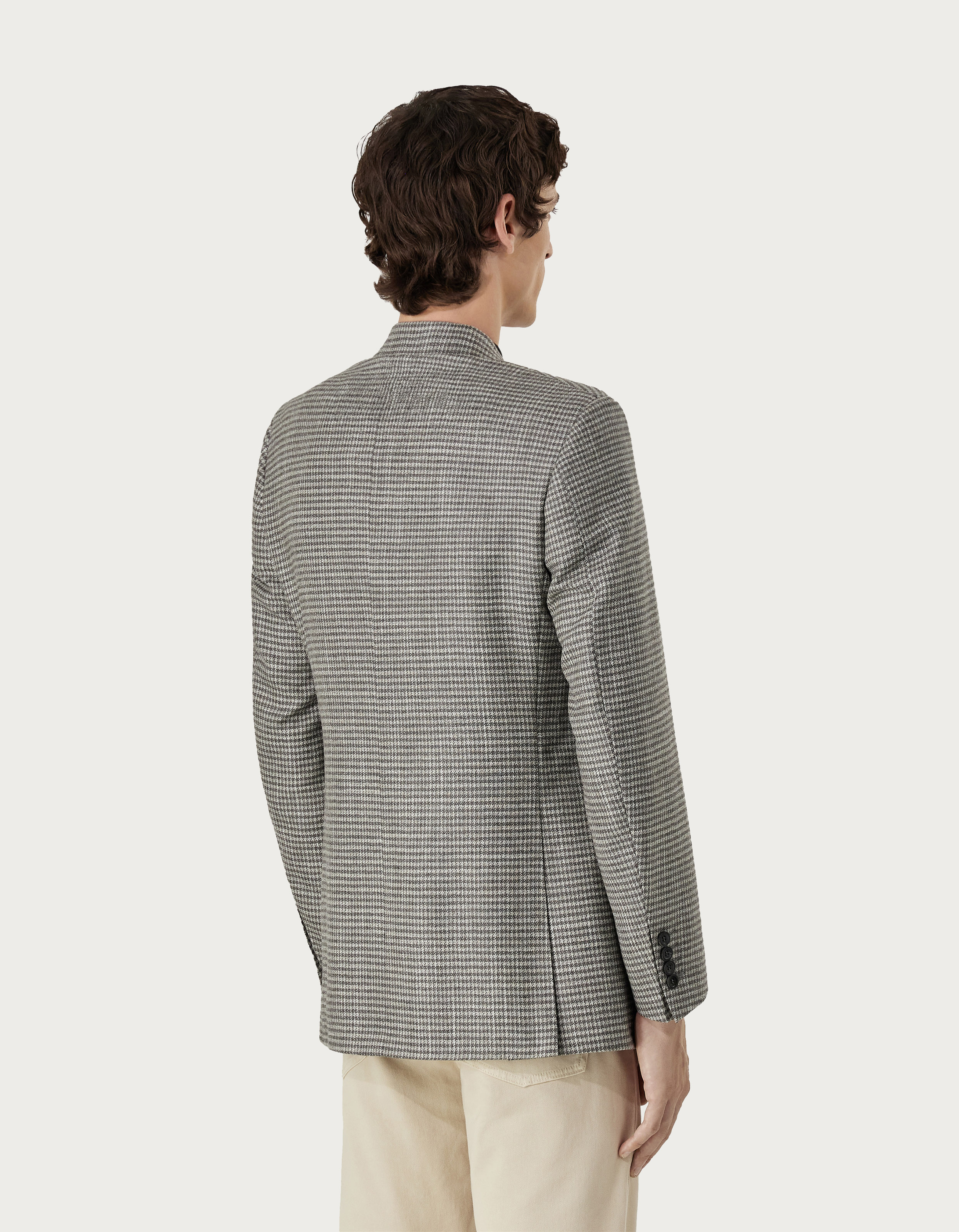 Men's Grey and Beige Cashmere, Wool and Silk Jacket - Canali EU Men's Grey and Beige Cashmere, Wool and Silk Jacket - Canali EU