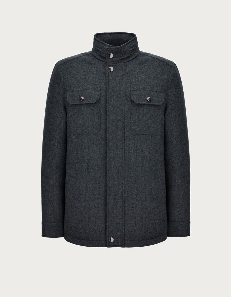 Field jacket in anthracite washable wool