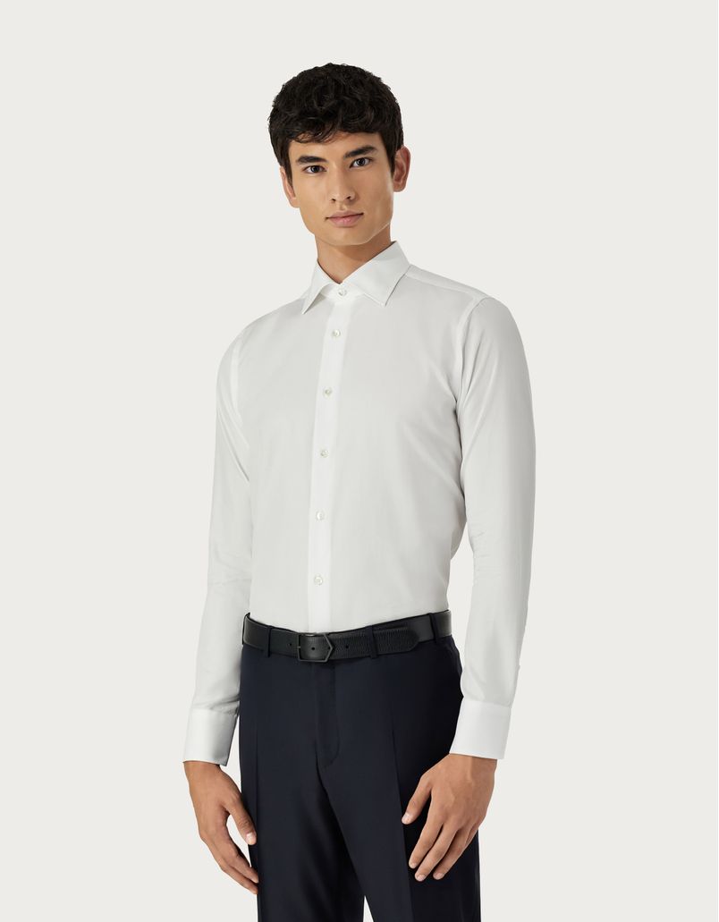 Regular-fit shirt in white cotton