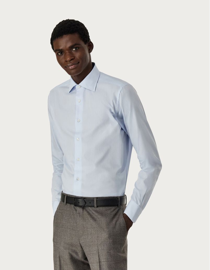 Regular-fit shirt in light blue cotton