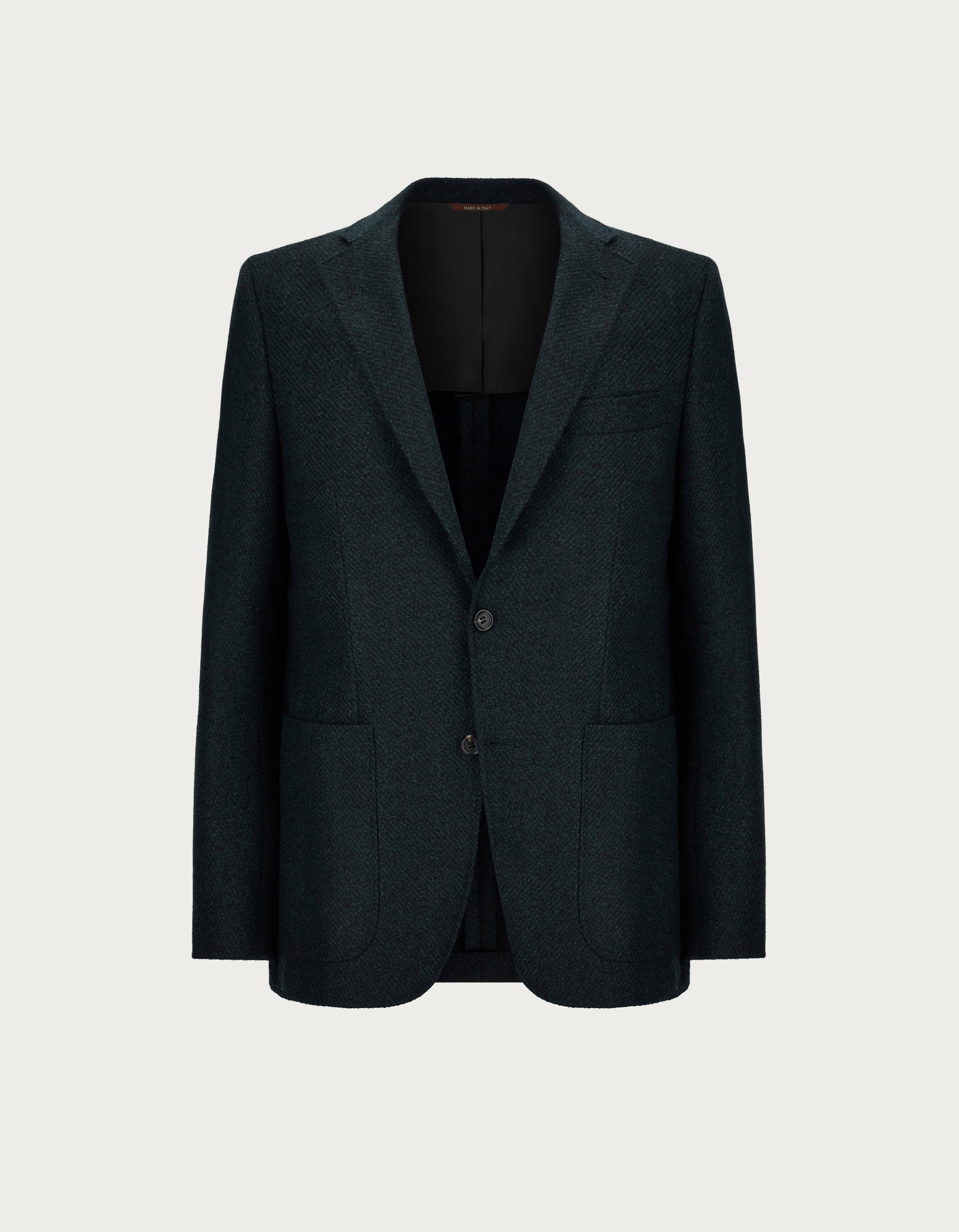 Single-breasted men's green wool blend blazer - Canali EU