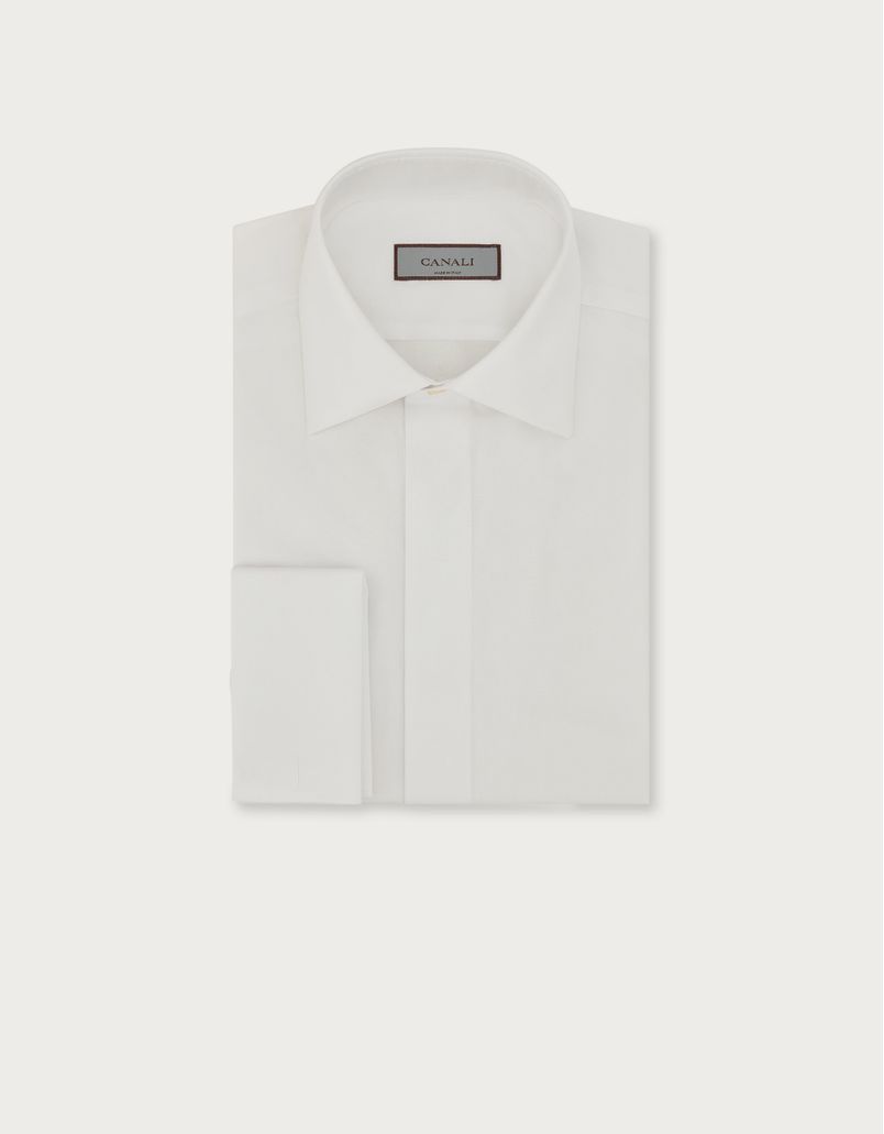 Regular fit ceremony white cotton shirt