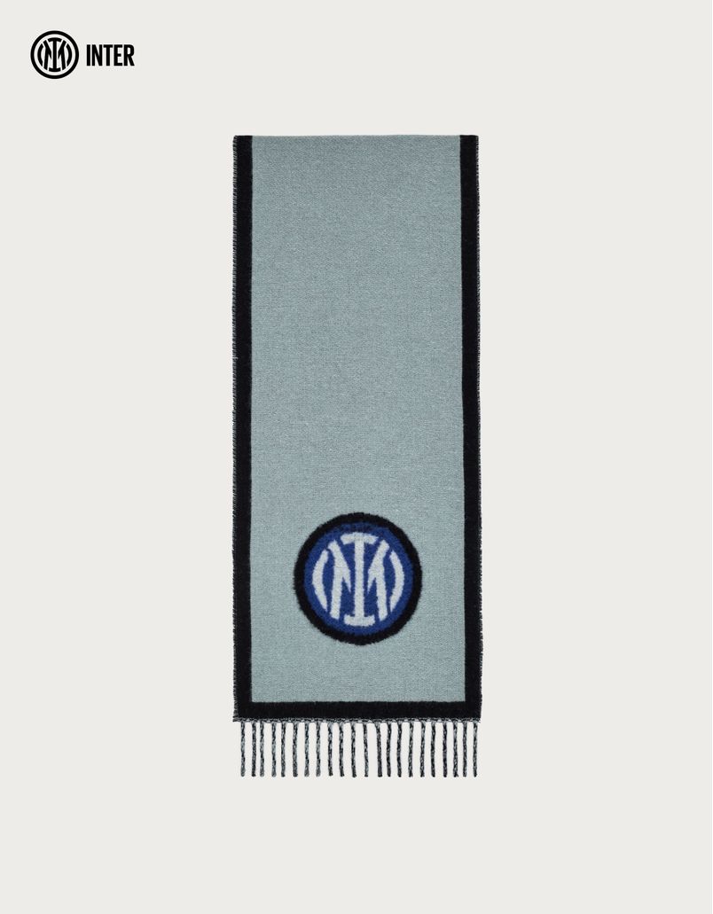 Green wool and cashmere jacquard scarf - Inter collection