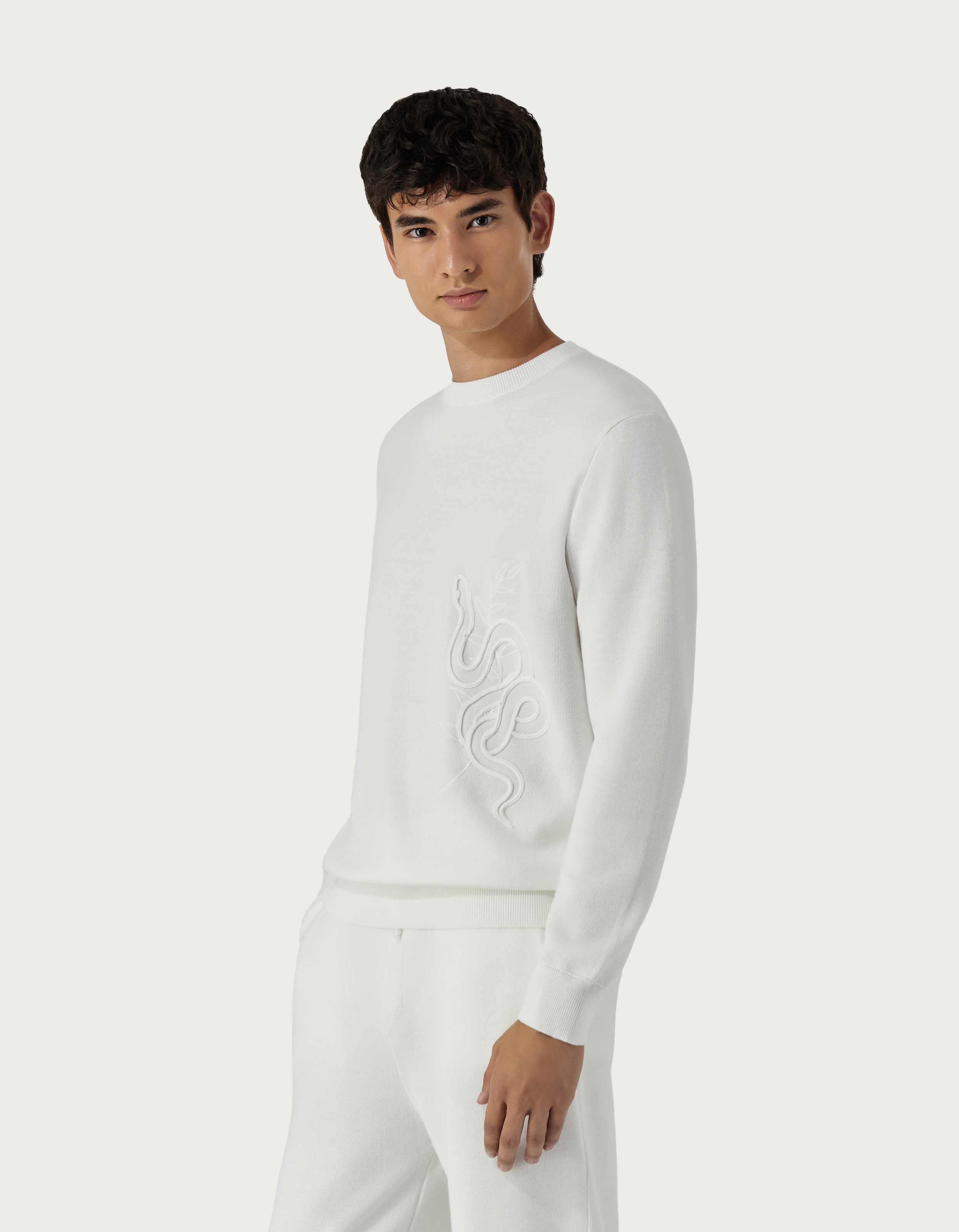 Men's crew neck sweatshirt with long sleeves - Canali INTL