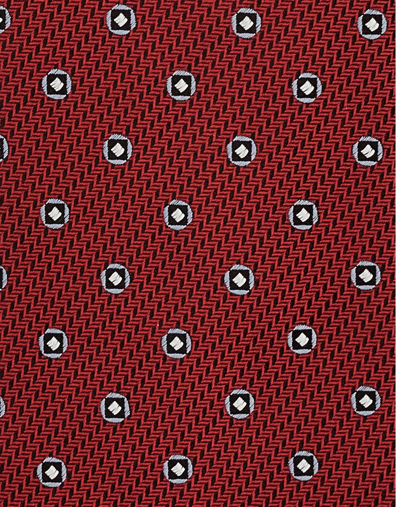 Red patterned silk jacquard tie