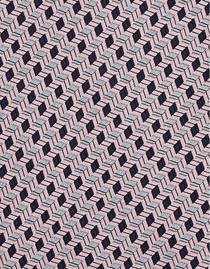 Pink silk jacquard tie with a micro pattern