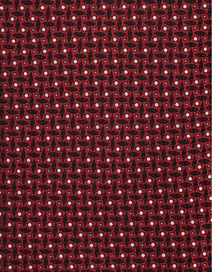 Red silk jacquard tie with a micro pattern