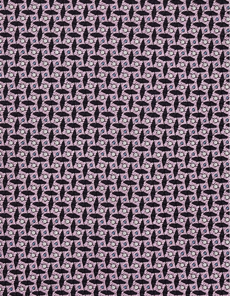 Pink silk jacquard tie with a micro pattern