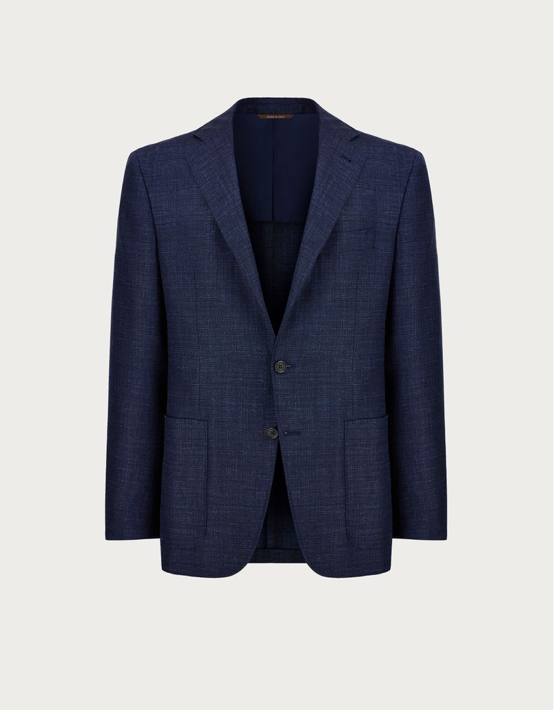 Blue Kei blazer in wool, silk and linen