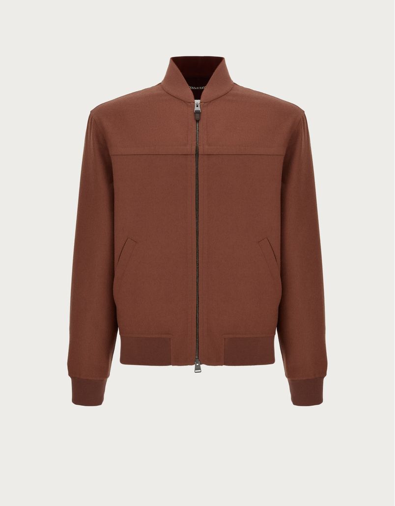 Bomber jacket in brick-red Double wool