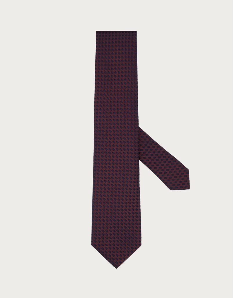 Burgundy silk jacquard tie