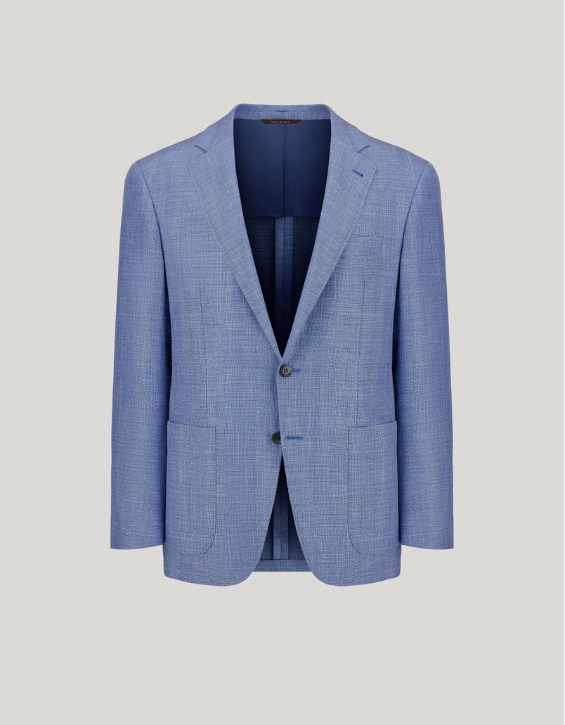 Light blue Kei blazer in wool, silk and linen