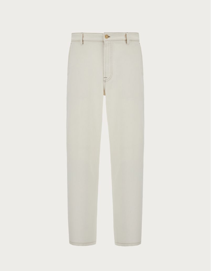 Relaxed-fit chinos in ecru denim