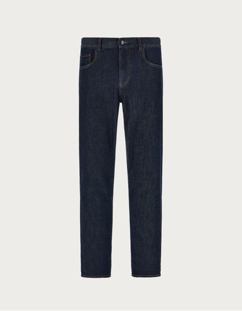 Five-pocket pants in cotton and silk denim - Canali EU Five-pocket pants in cotton and silk denim - Canali EU