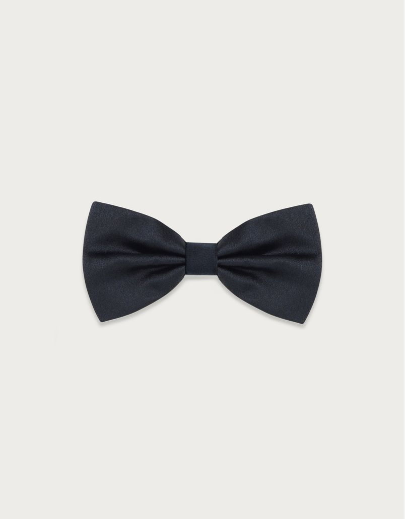 Blue silk bow tie