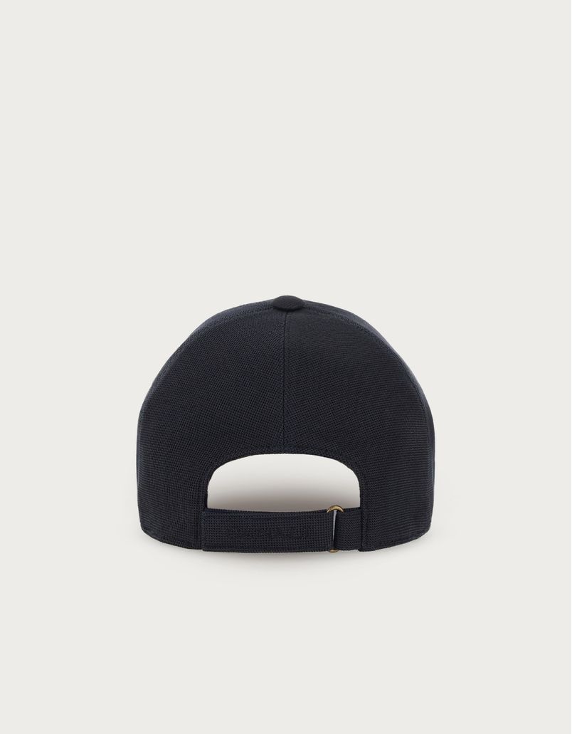 Navy blue cotton baseball cap with embroidery