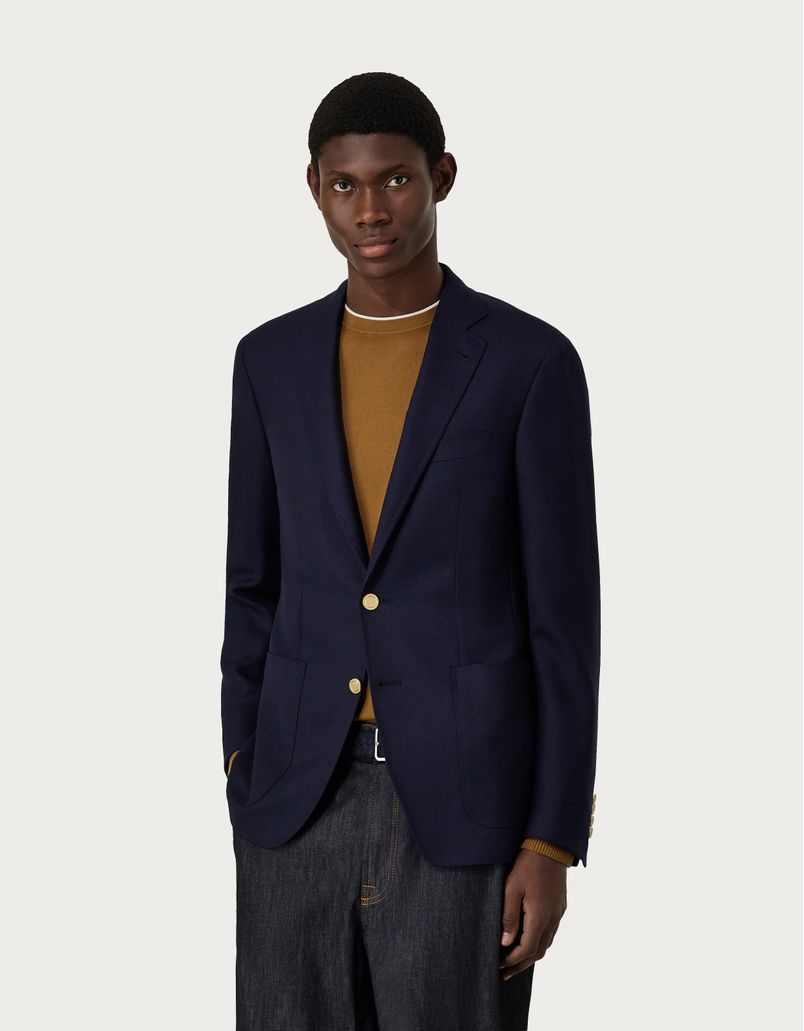 Navy blue Kei blazer in wool