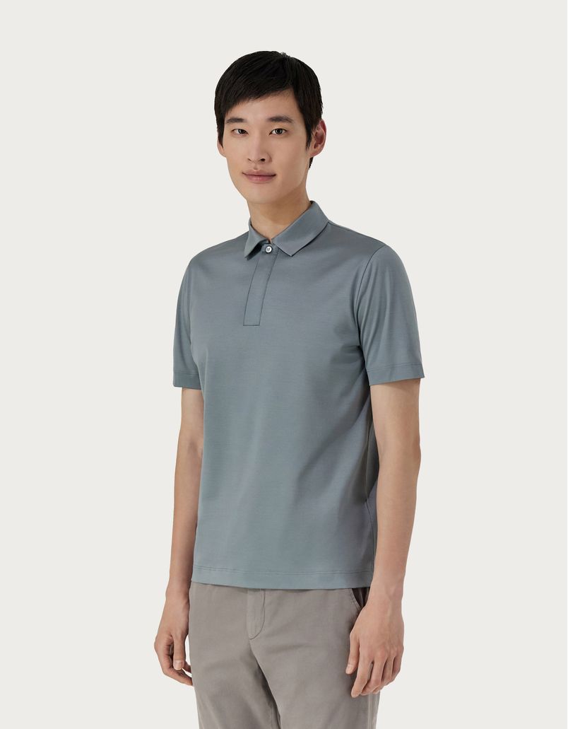 绿色棉质Polo衫