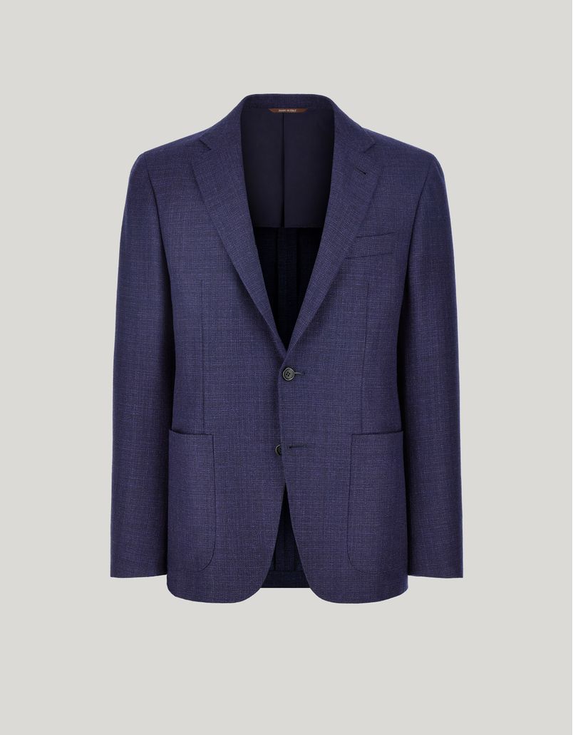 Giacca Kei blu modern fit in pura lana