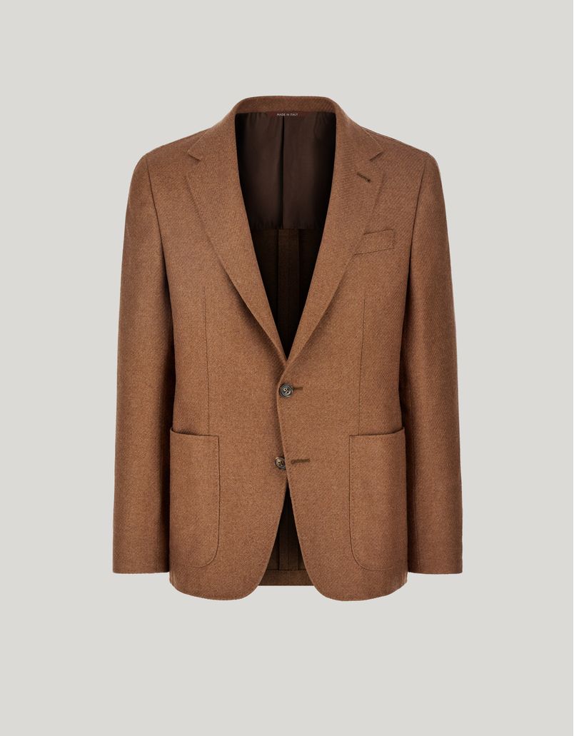 Exclusive 驼色羊绒和真丝 Kei 西装外套