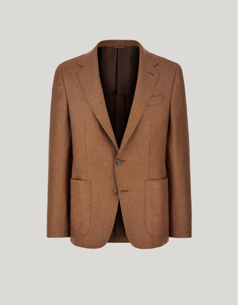 Camel silk and cashmere Kei jacket