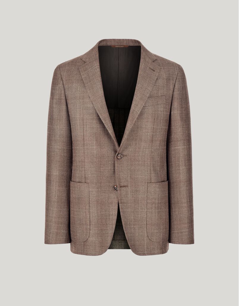 Exclusive taupe silk and cashmere Kei jacket