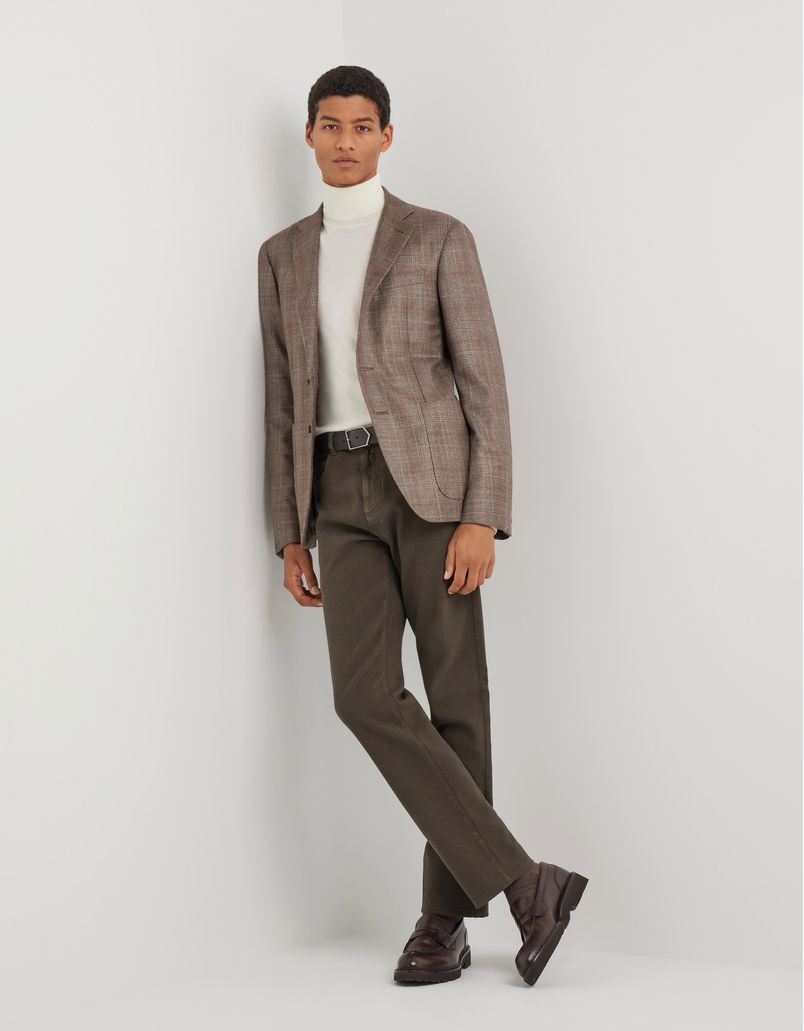 Exclusive taupe silk and cashmere Kei jacket